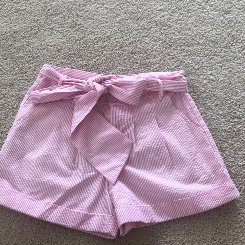 Lauren James Co. Seersucker Bow Shorts